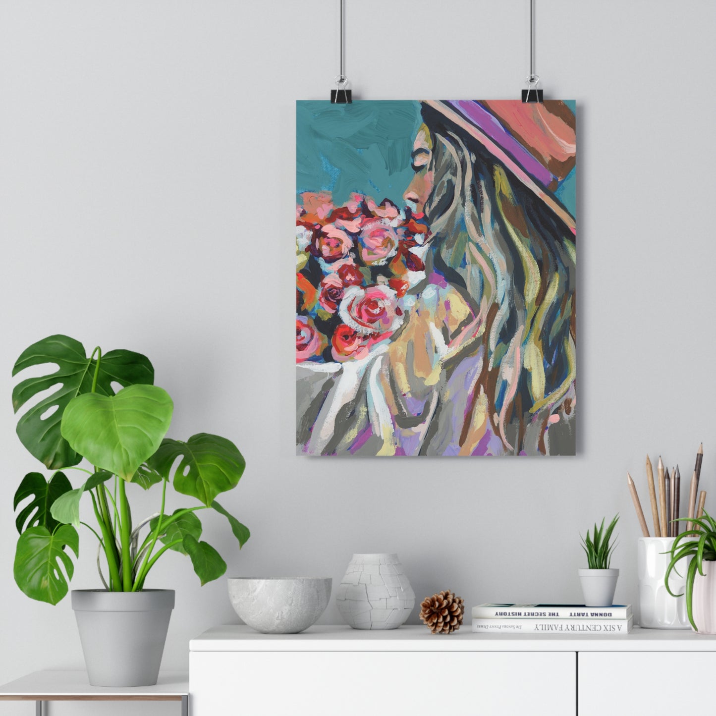 Floral Woman Giclée Art Print - Stylish Wall Decor for Home
