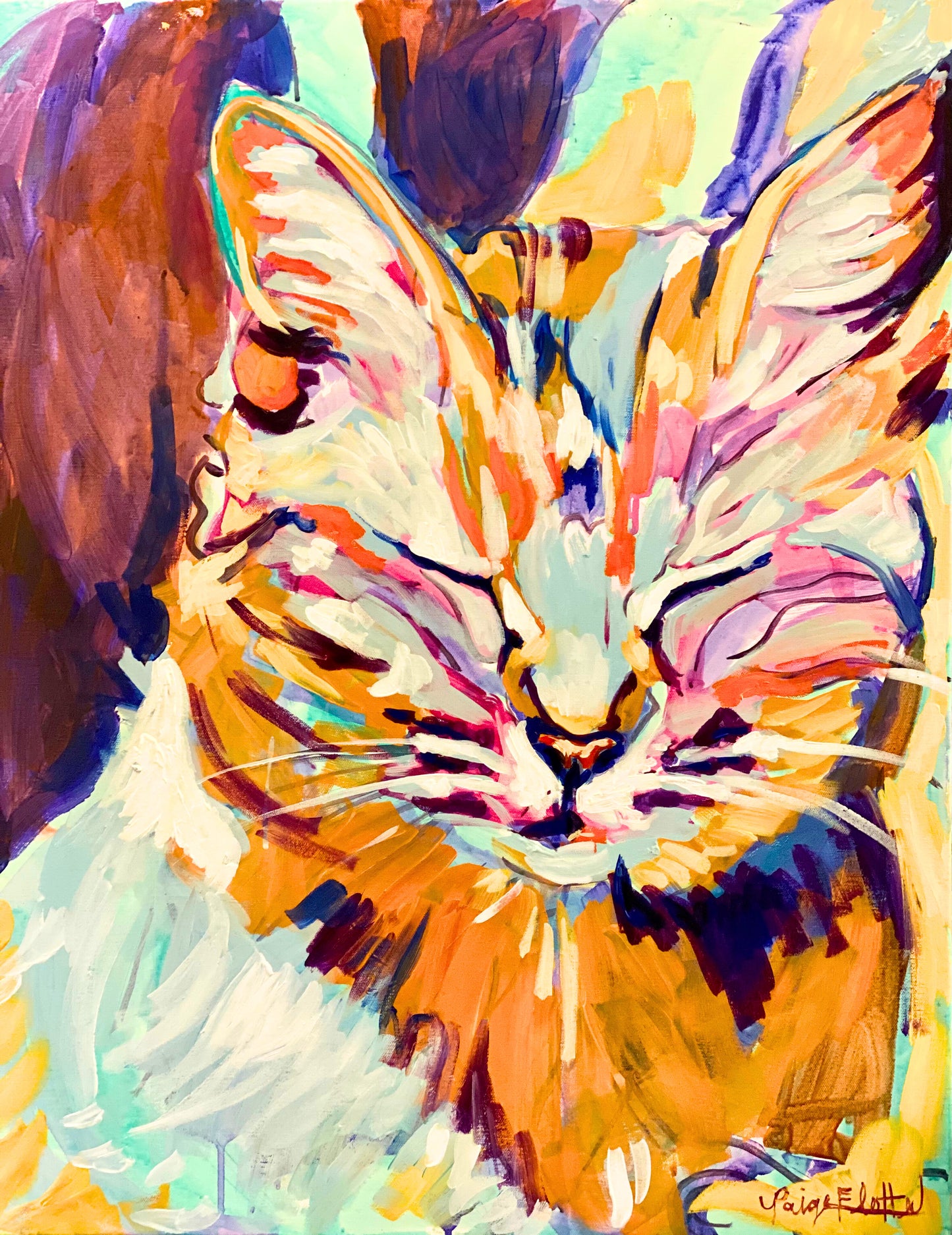 Colorful Cat Art Print