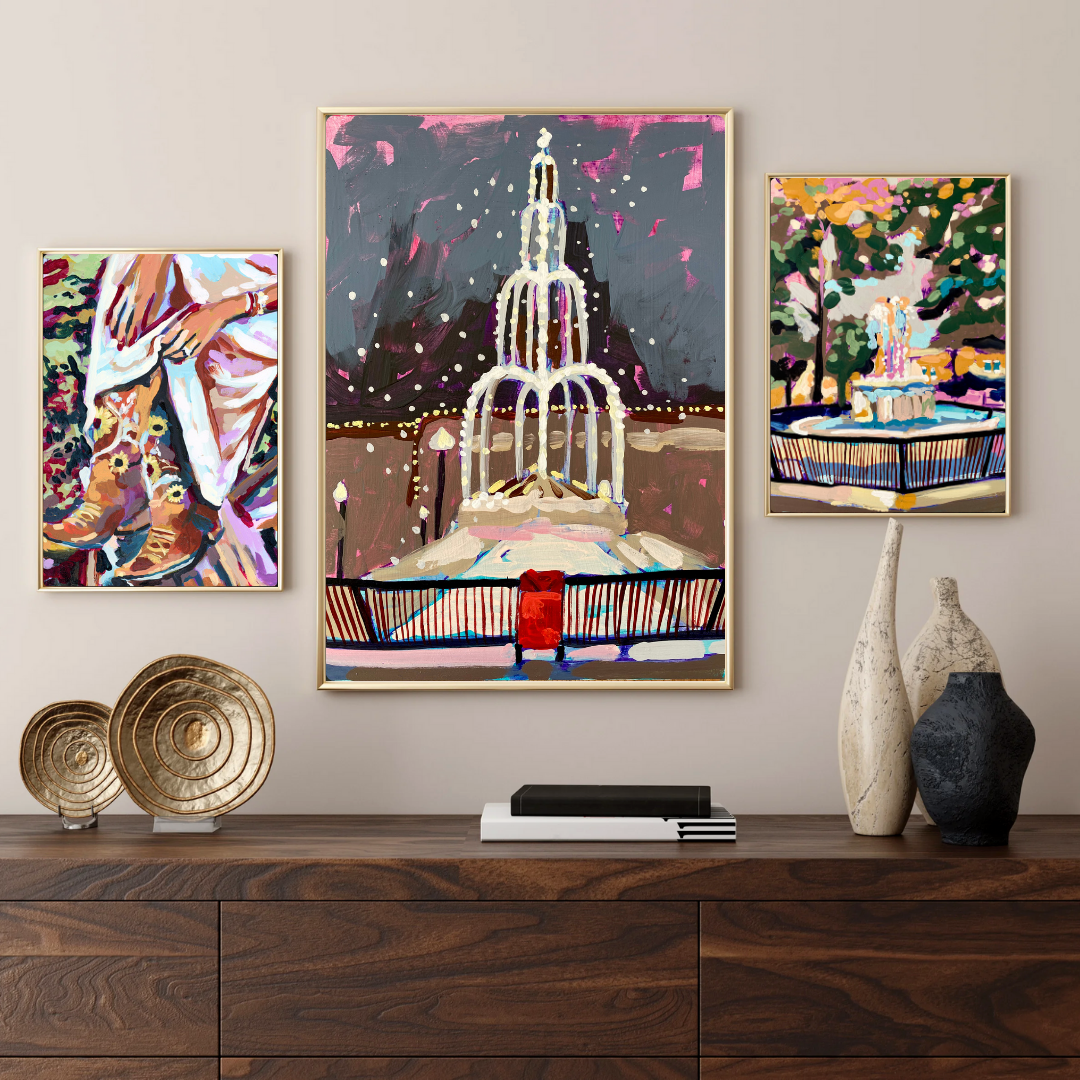 Washington Christmas Fountain Art Print