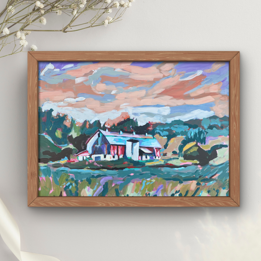 Sunset Farm Art Print