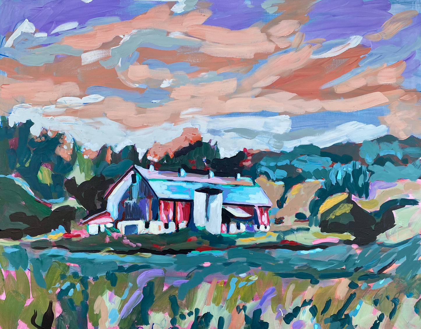 Sunset Farm Art Print