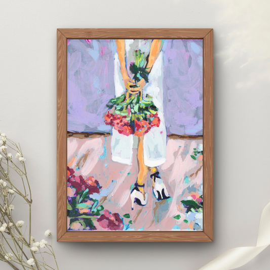 Bride with Bouquet Art Print