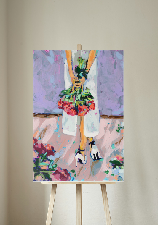 Bride with Bouquet Canvas Print