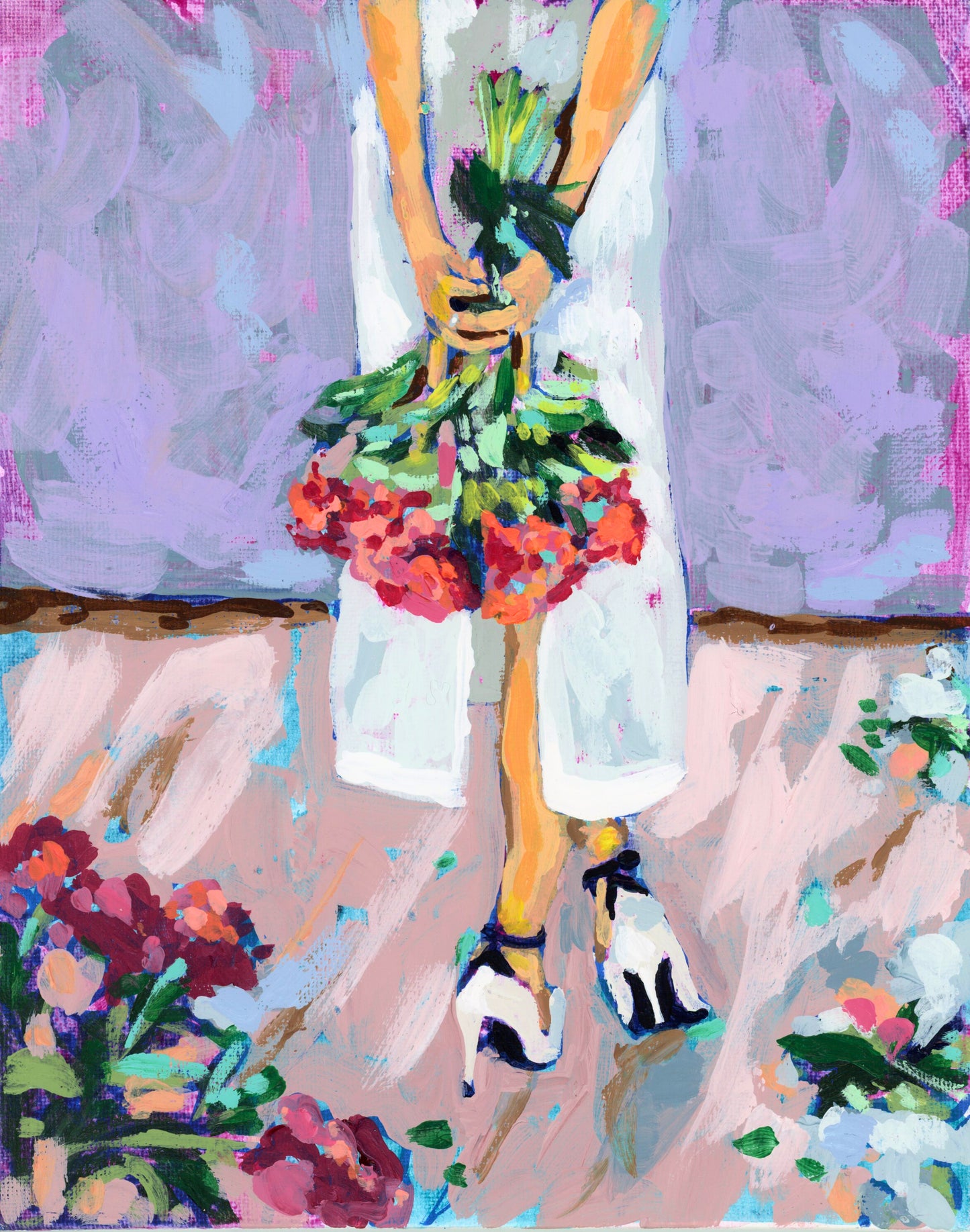 Bride with Bouquet Canvas Print
