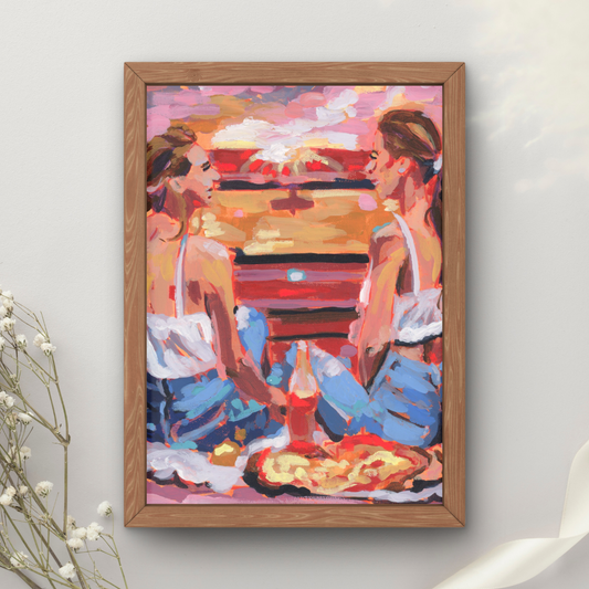 Girls in Truck Art Print