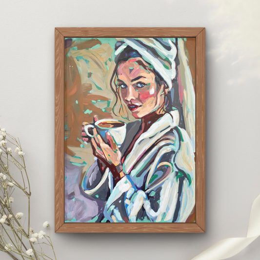 Autumn Coffee Girl Art Print