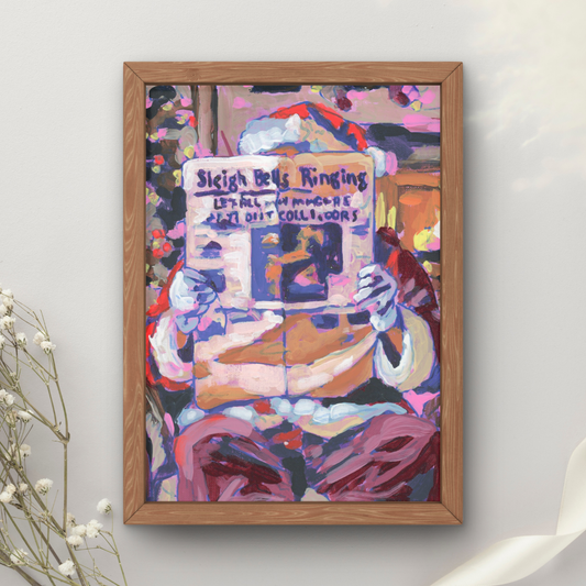 Newspaper Santa Art Print