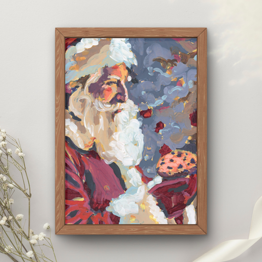 Santa Cookie Art Print