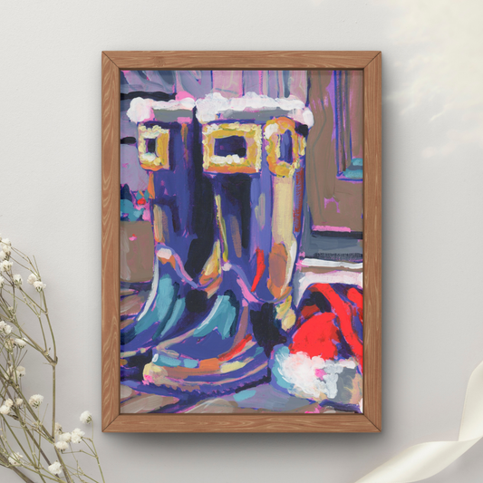 Santa Boots Art Print