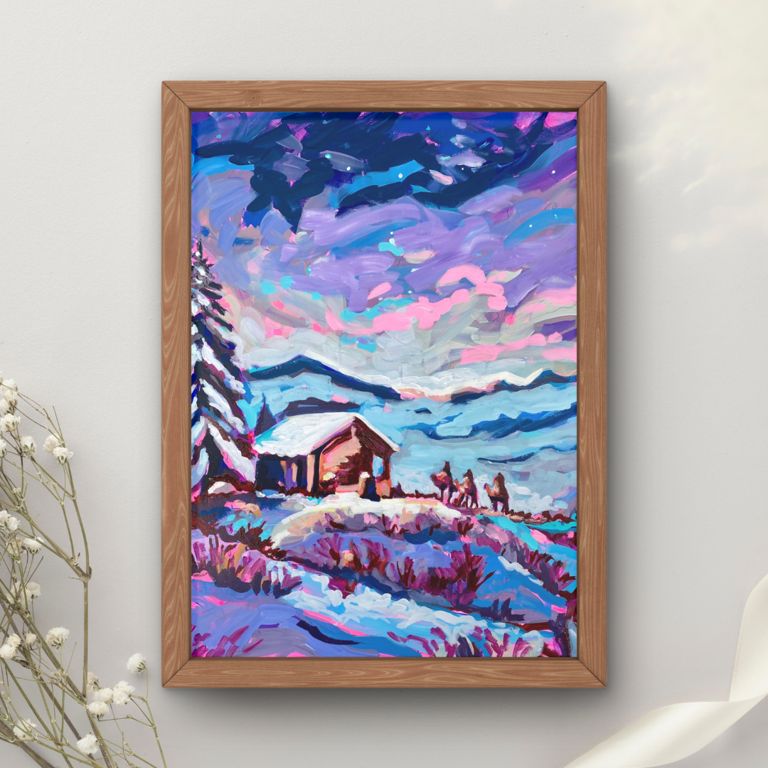 Snowy Nativity Art Print