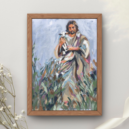 Jesus Carrying a Lamb Art Print