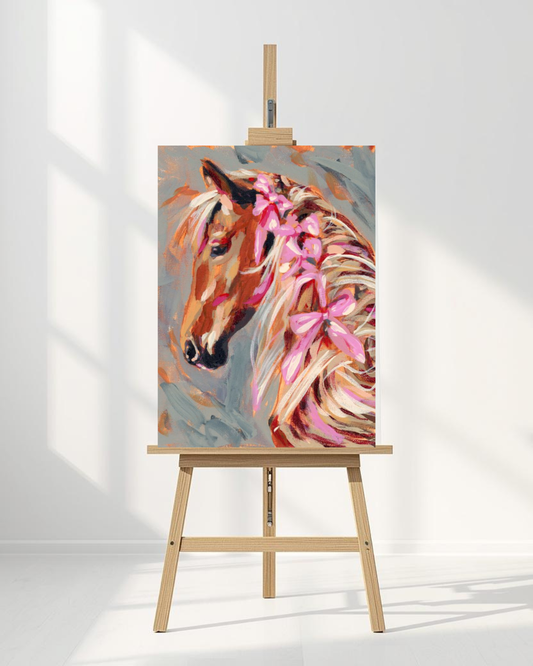 Ribbon Horse Portrait Canvas Print