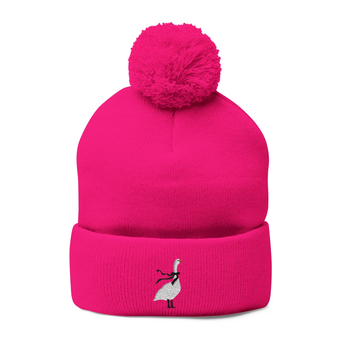 Goose Pom-Pom Knit Hat