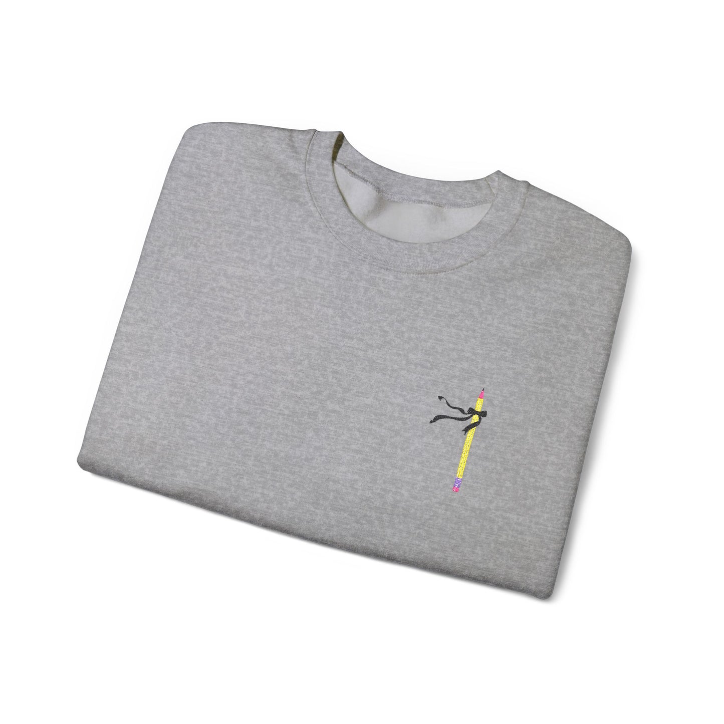 Teacher Pencil Embroidered Sweatshirt