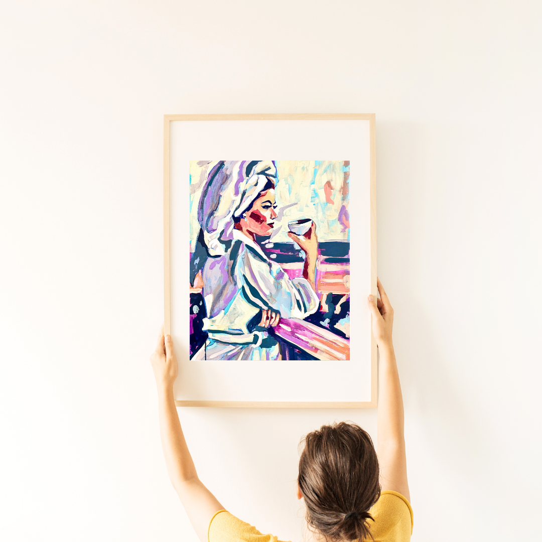 Coffee Girl version 1 Art Print