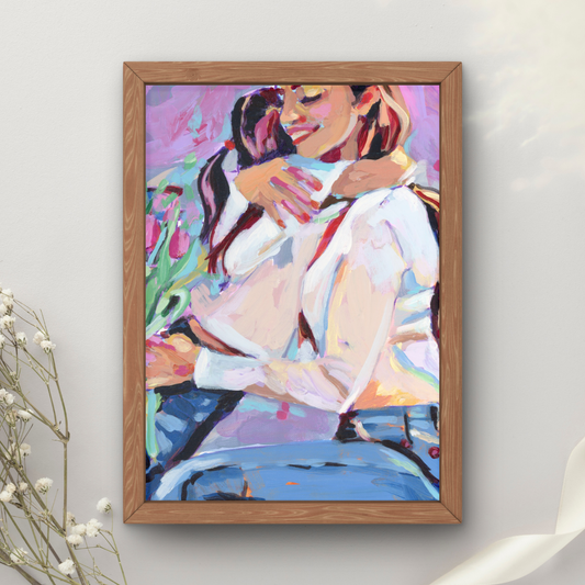 Mom Hug Art Print