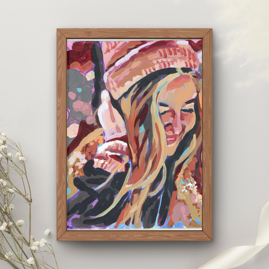 Stocking Hat Girl Art Print