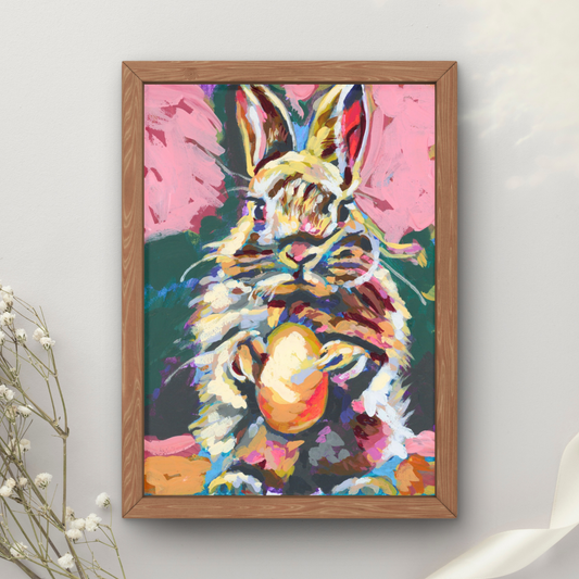 Golden Egg Easter Bunny Art Print