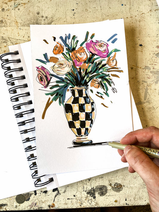 #008 - Checkered Flower Bouquet