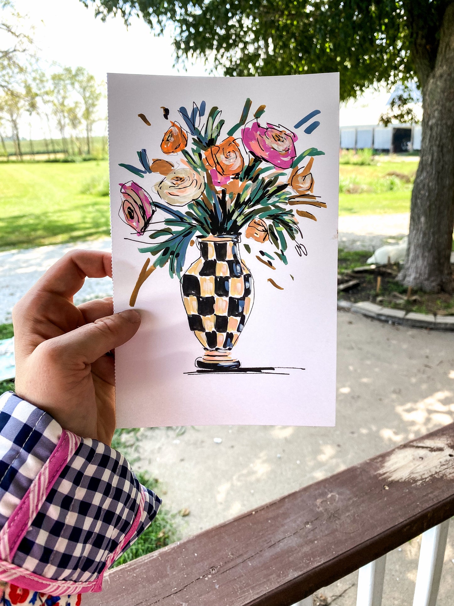 #008 - Checkered Flower Bouquet