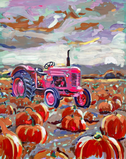Pink Pumpkin Tractor Original
