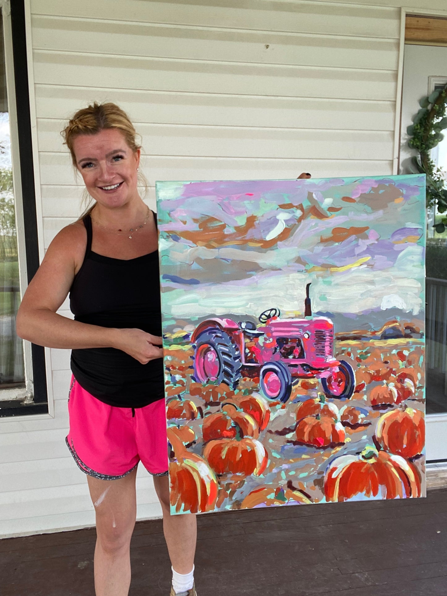 Pink Pumpkin Tractor Original