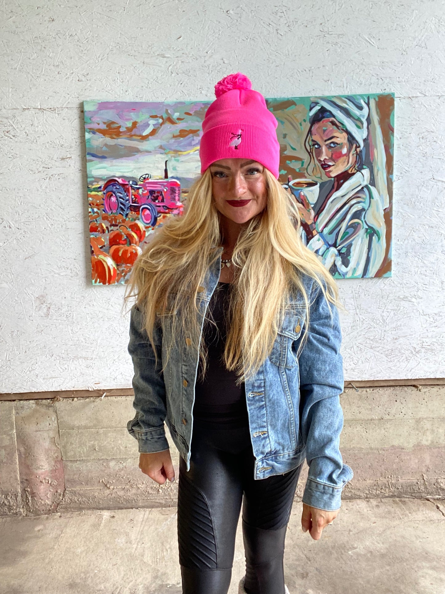 Goose Pom-Pom Knit Hat