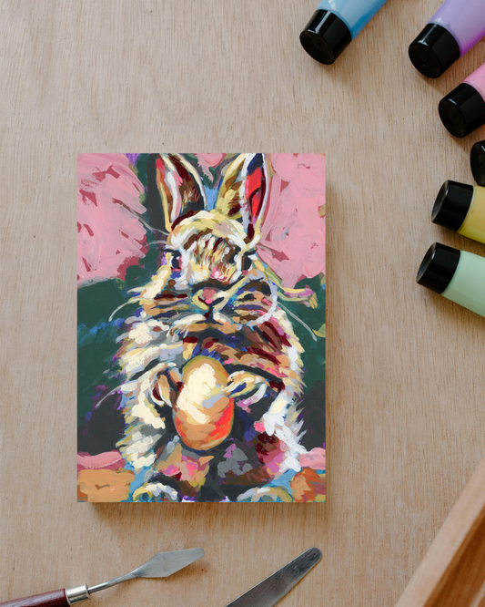 Golden Egg Bunny Original 8x10"
