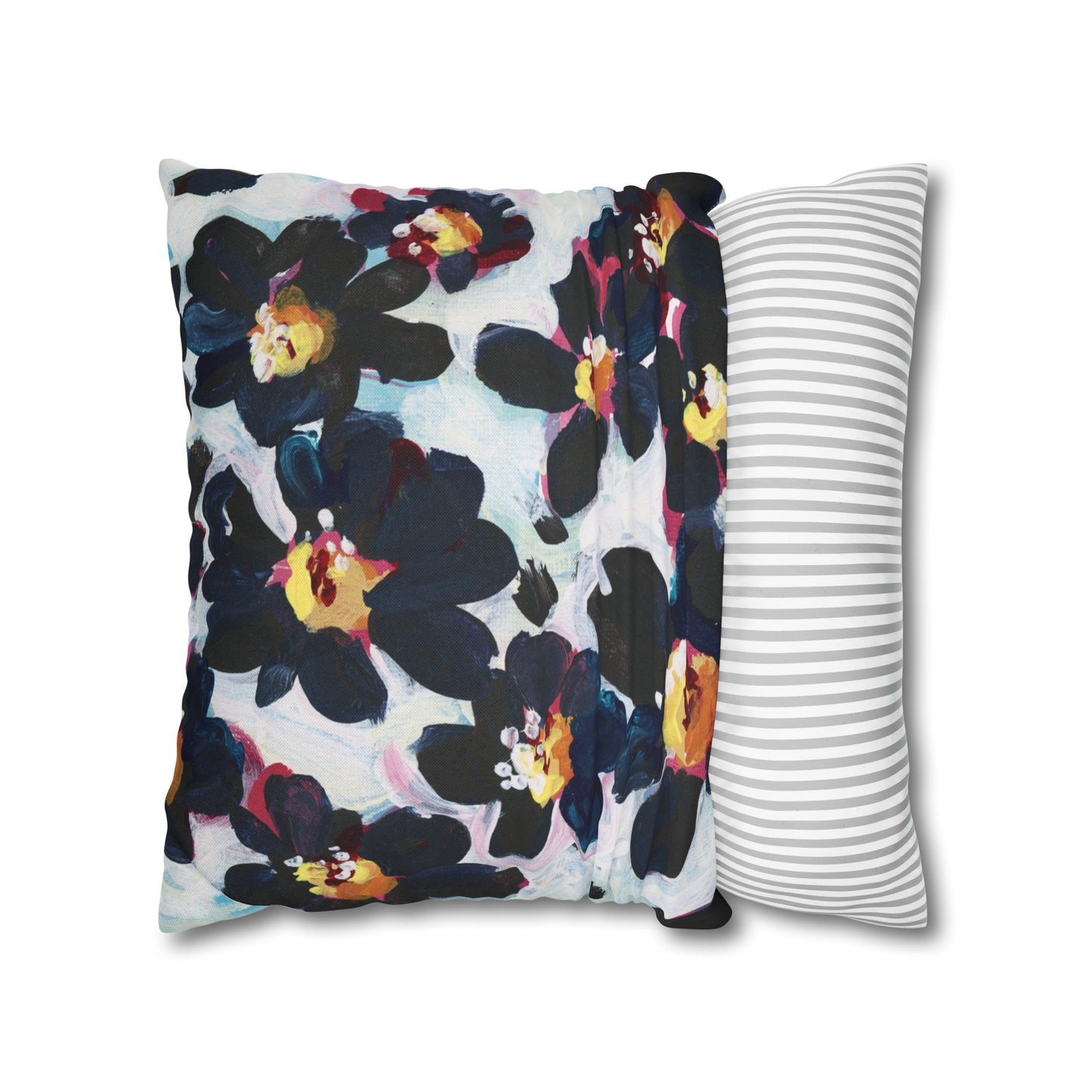 White/Black Daisy Pillow Cover