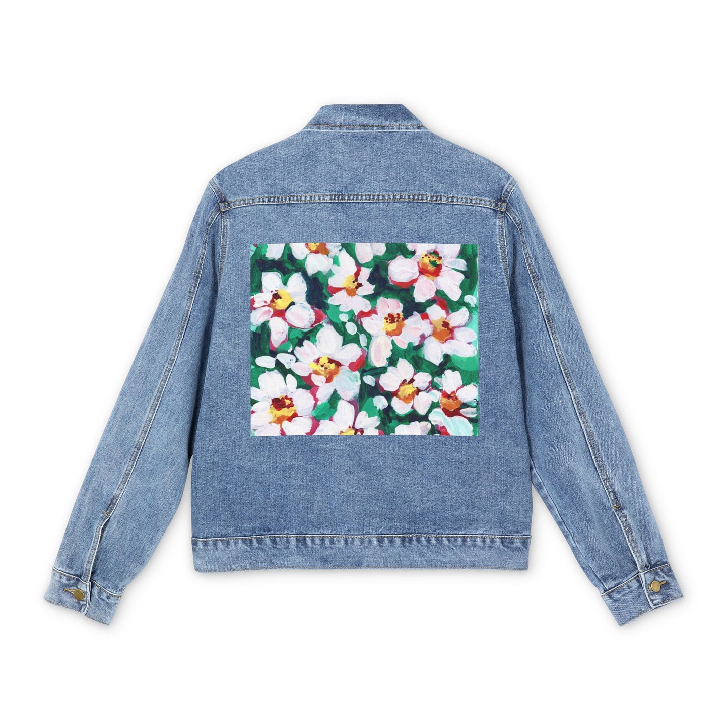 Green Daisies Jean Jacket