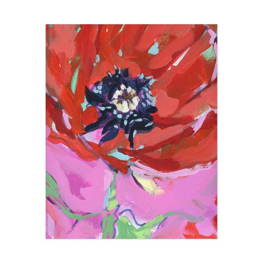 August Poppy Birth Flower (color print)