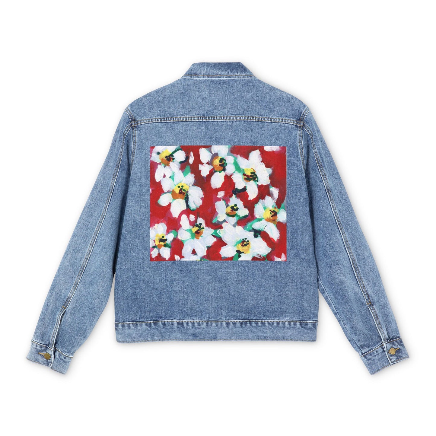 Red Daisies Jean Jacket