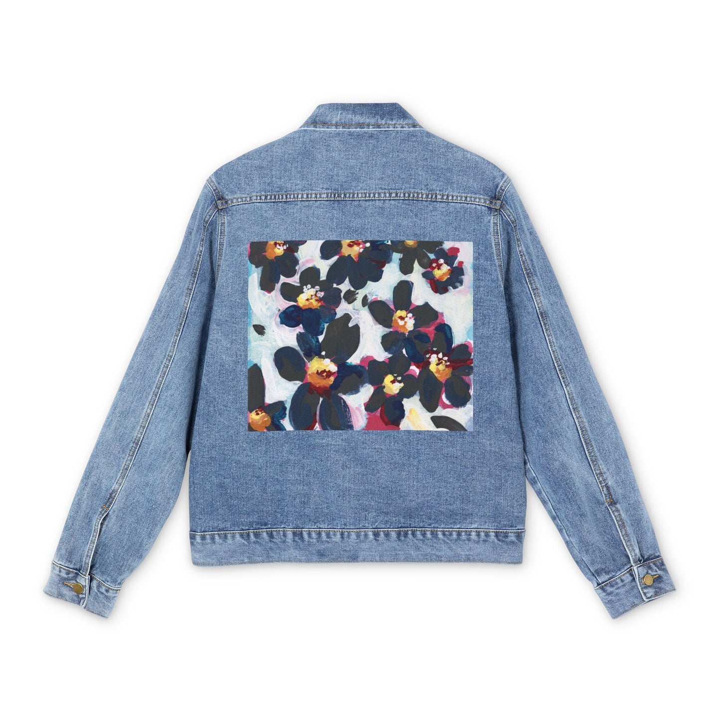 Black Daisies Jean Jacket