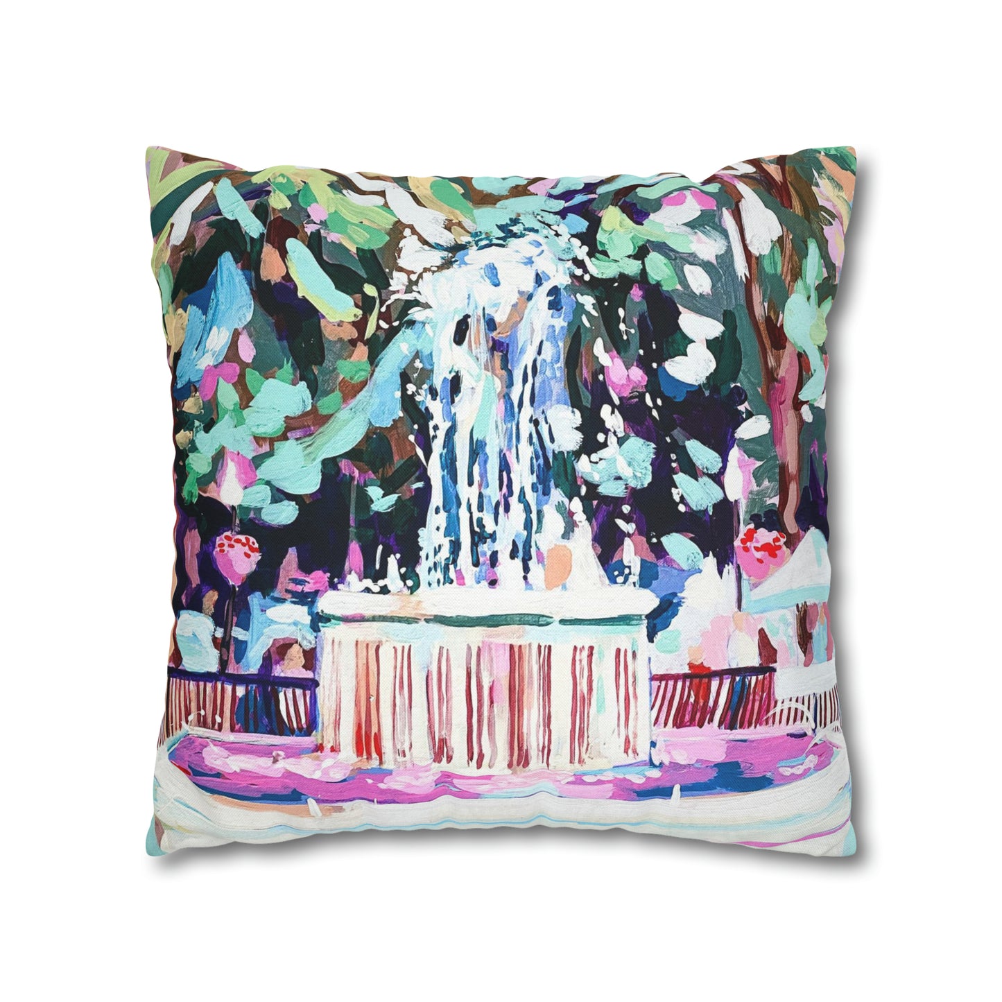 Iowa Capitol/Washington Fountain double sided pillow cover