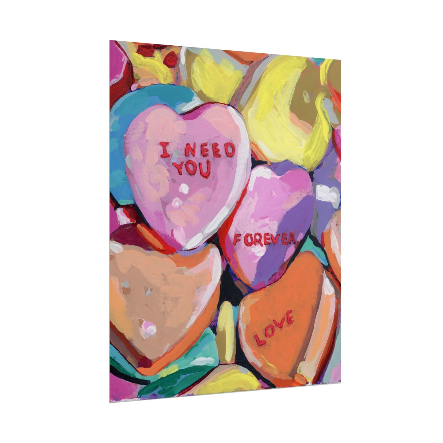 Candy Hearts Art Print