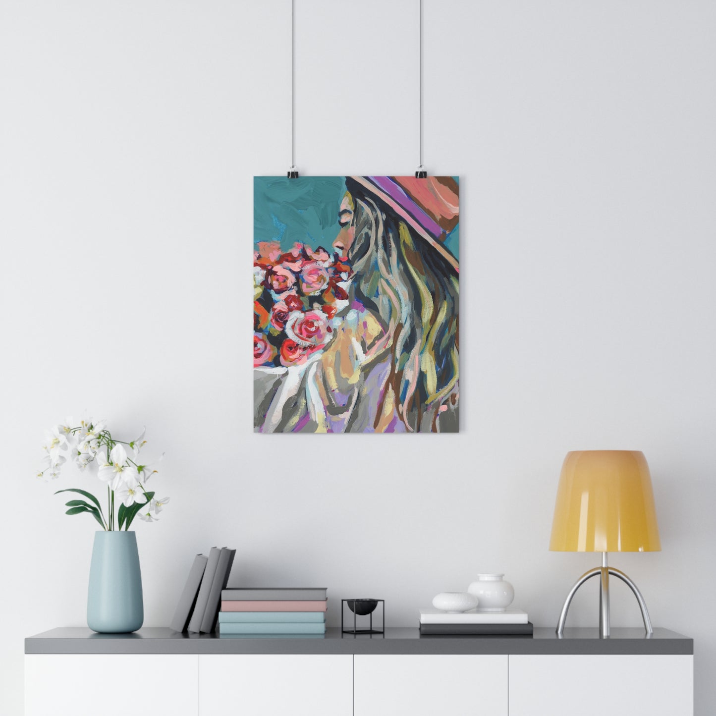 Floral Woman Giclée Art Print - Stylish Wall Decor for Home