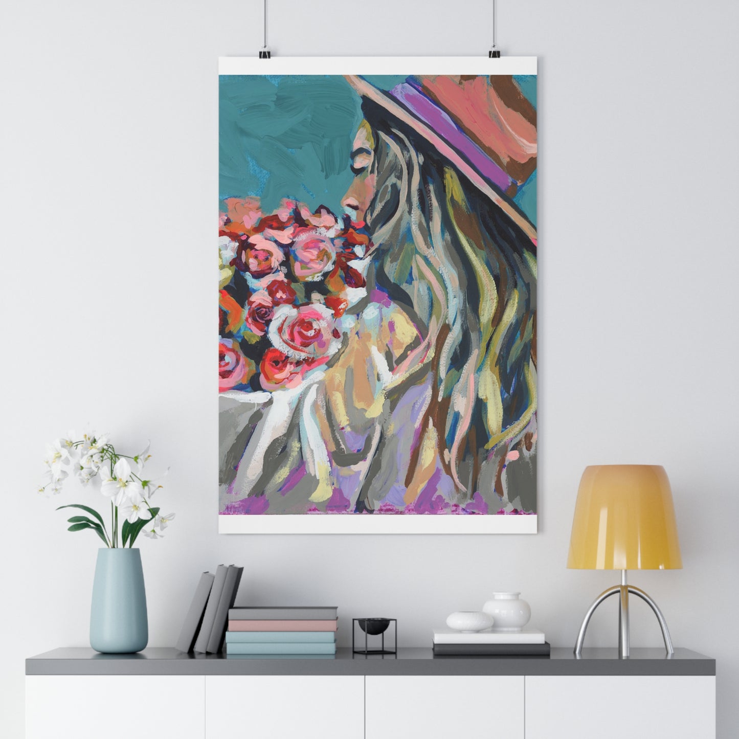Floral Woman Giclée Art Print - Stylish Wall Decor for Home