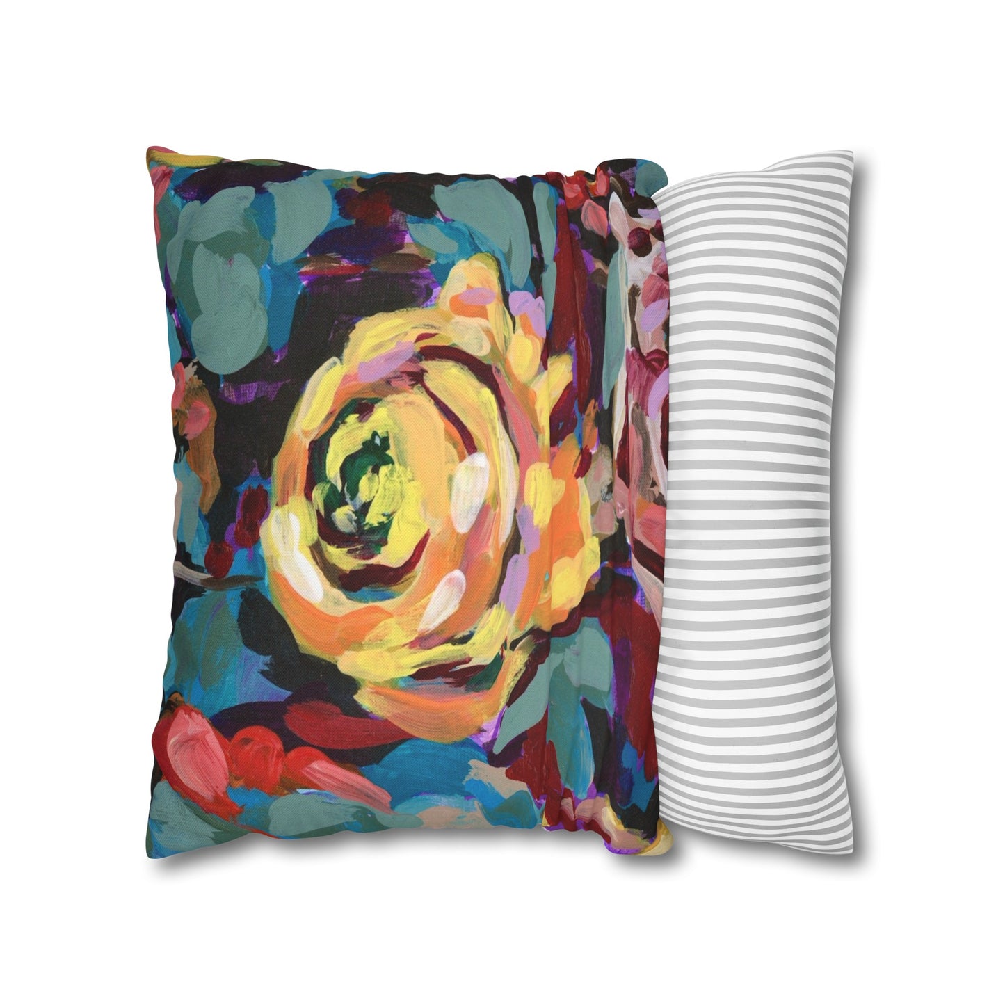 Pumpkin/Yellow Rose Pillow Cover