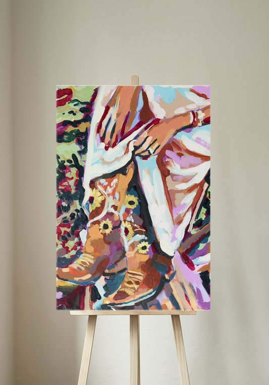 Sunset Cowgirl Canvas Print