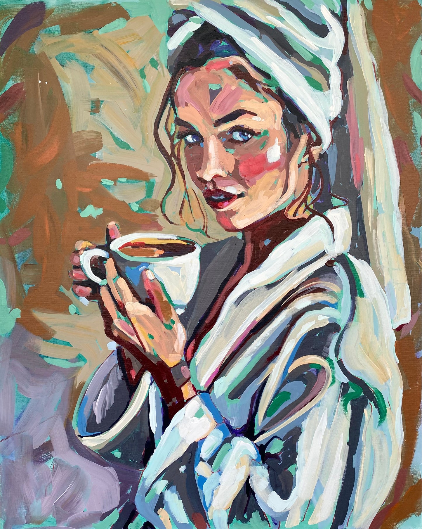 Autumn Coffee Girl Art Print