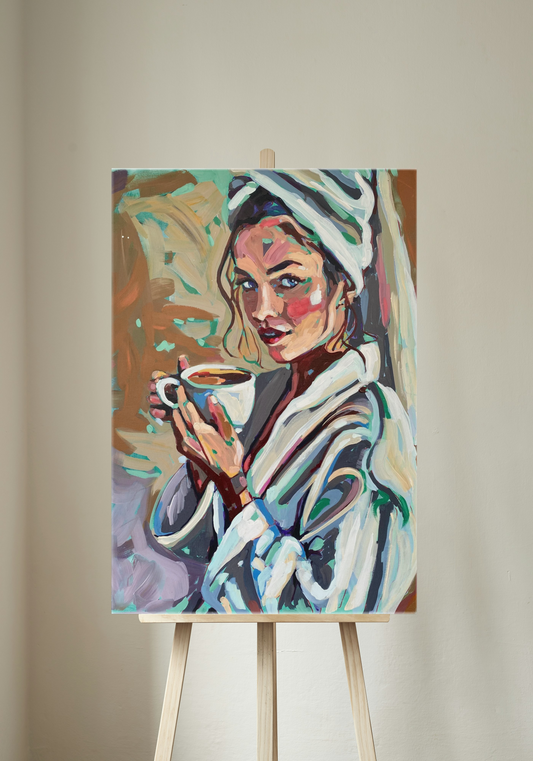 Autumn Coffee Girl Canvas Print