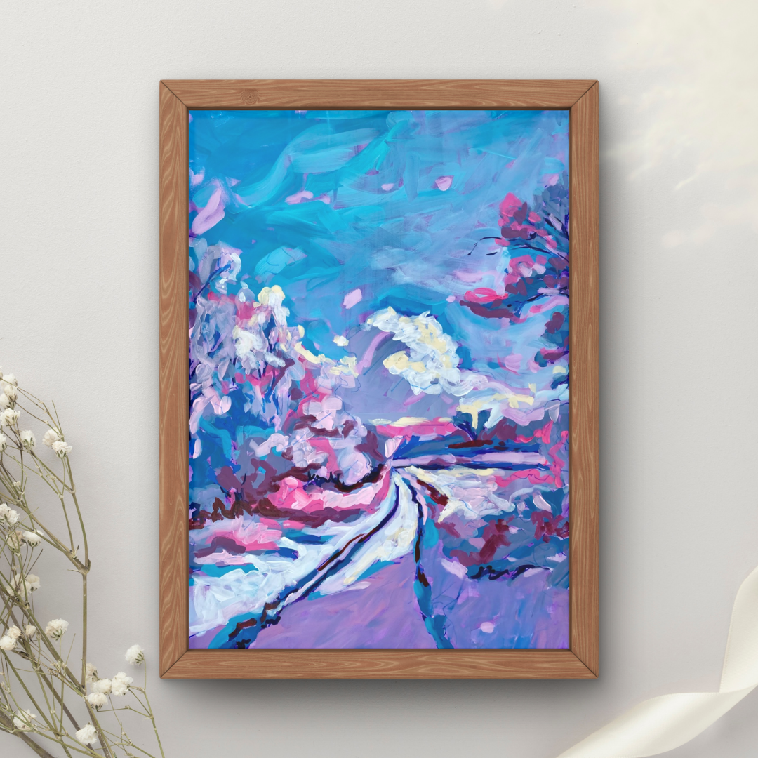 Snowy Road Art Print