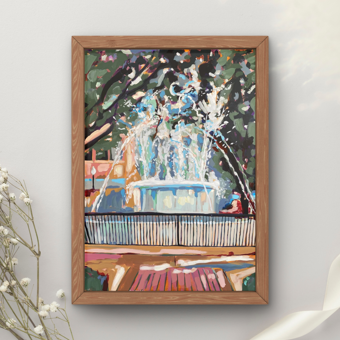 Washington Fountain Classic Version Art Print