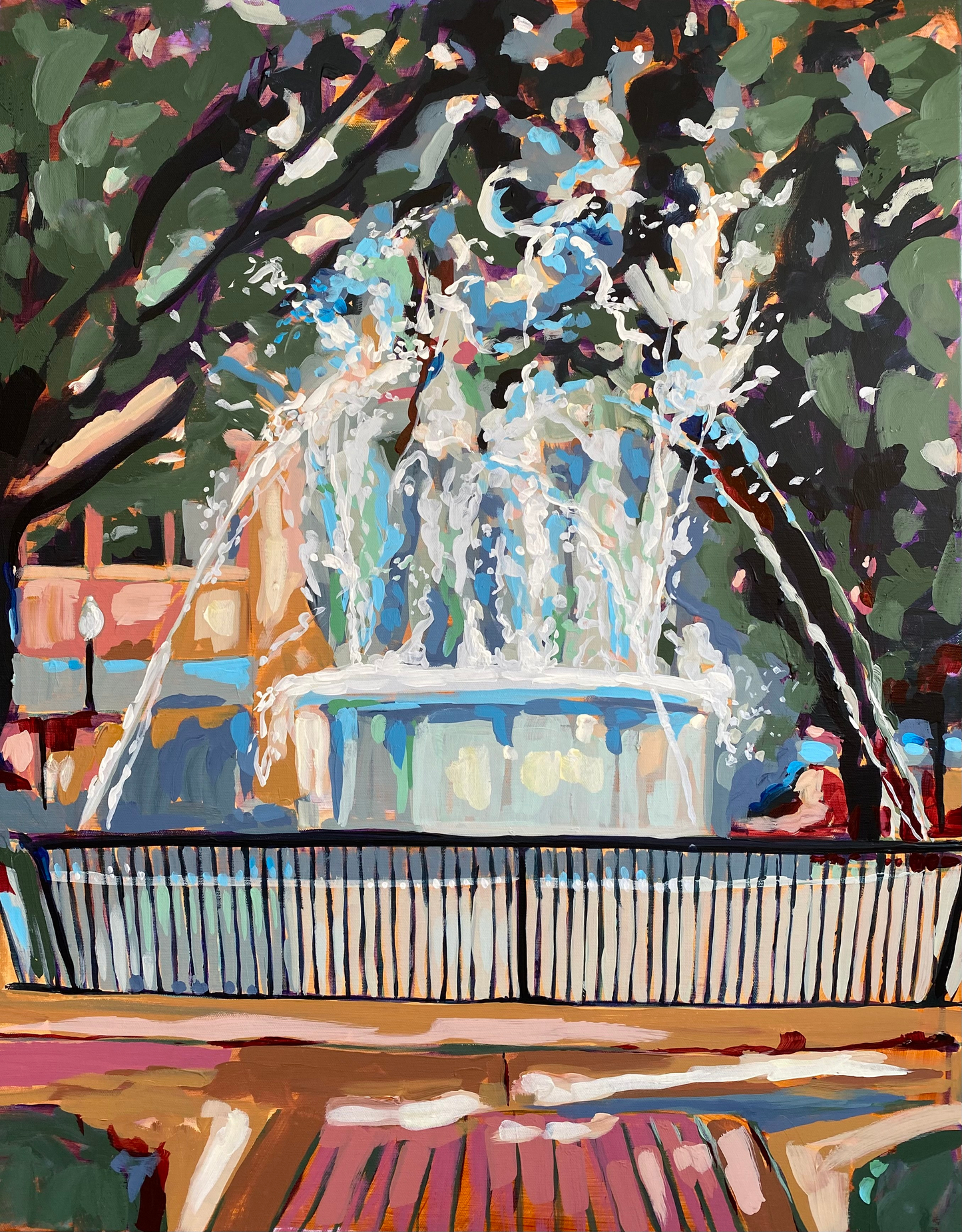 Washington Fountain Classic Version Art Print