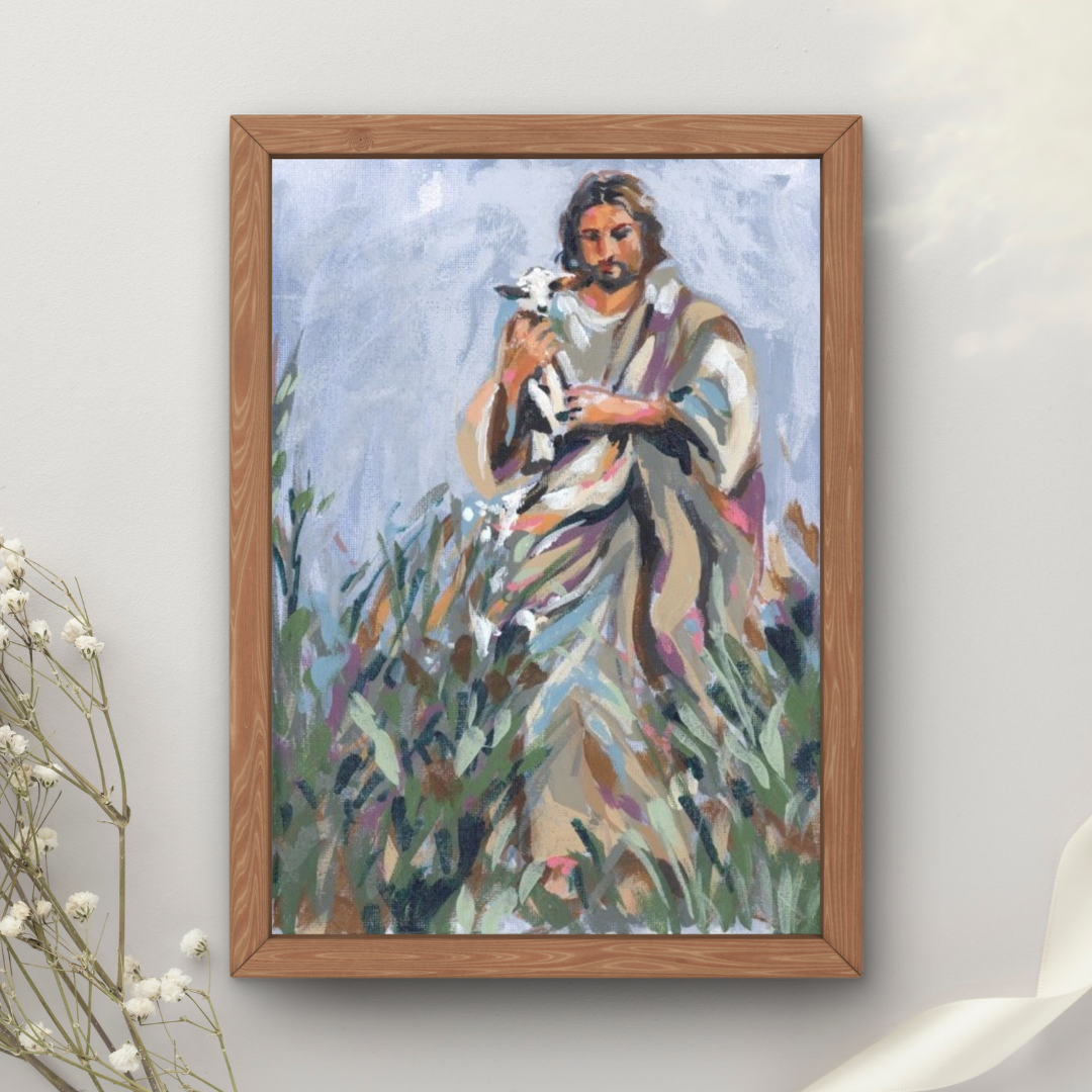Jesus Carrying a Lamb Art Print