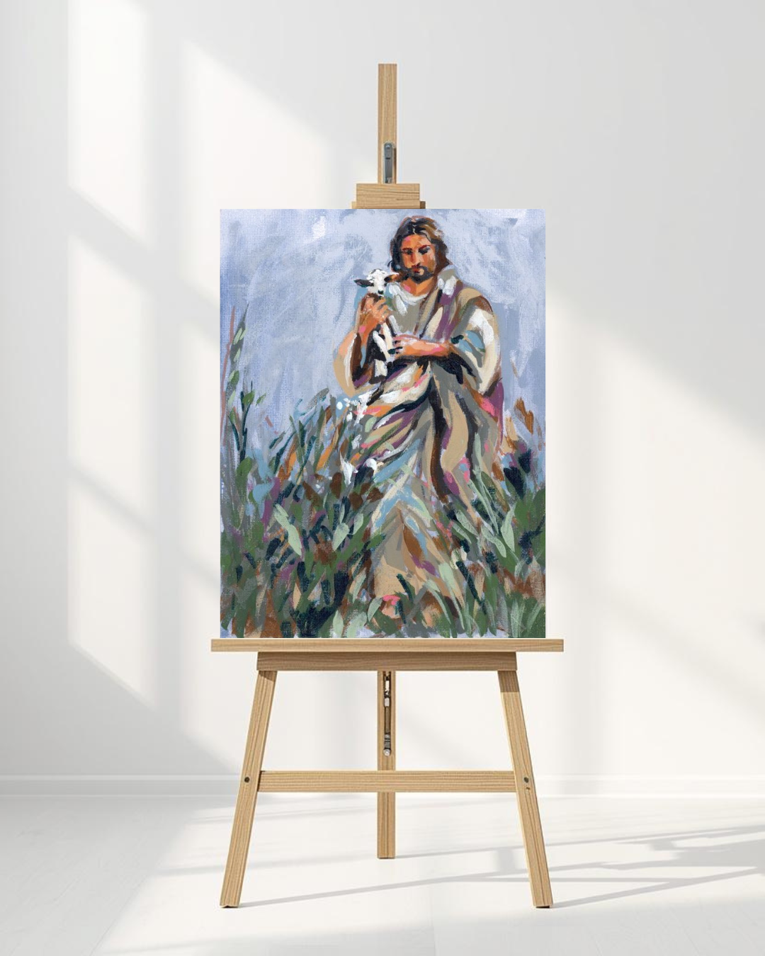 Jesus Carrying a Lamb Canvas Print