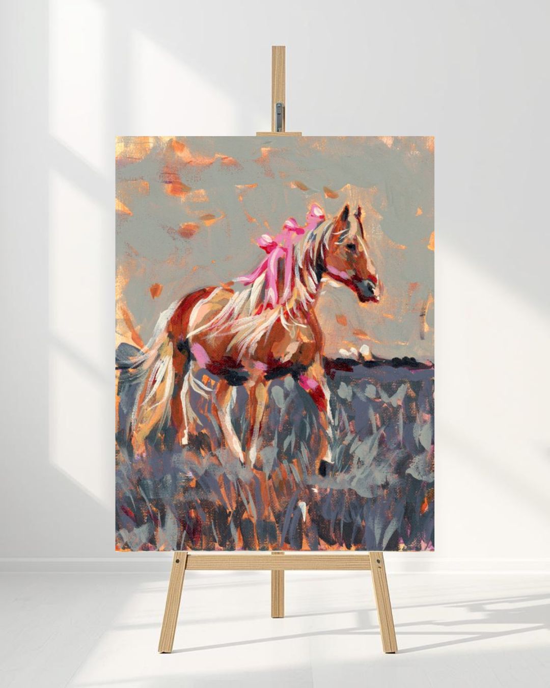 Ribbon Horse Standing Canvas Print