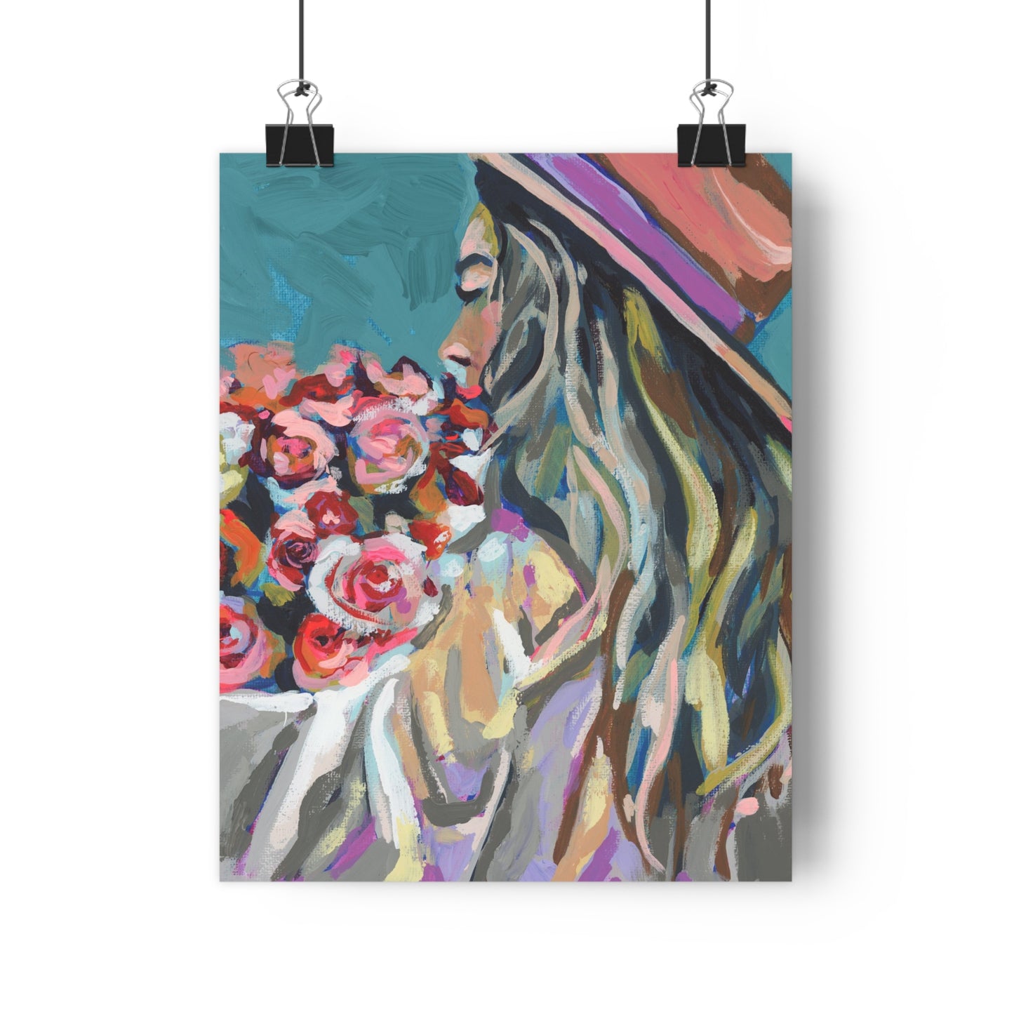 Floral Woman Giclée Art Print - Stylish Wall Decor for Home