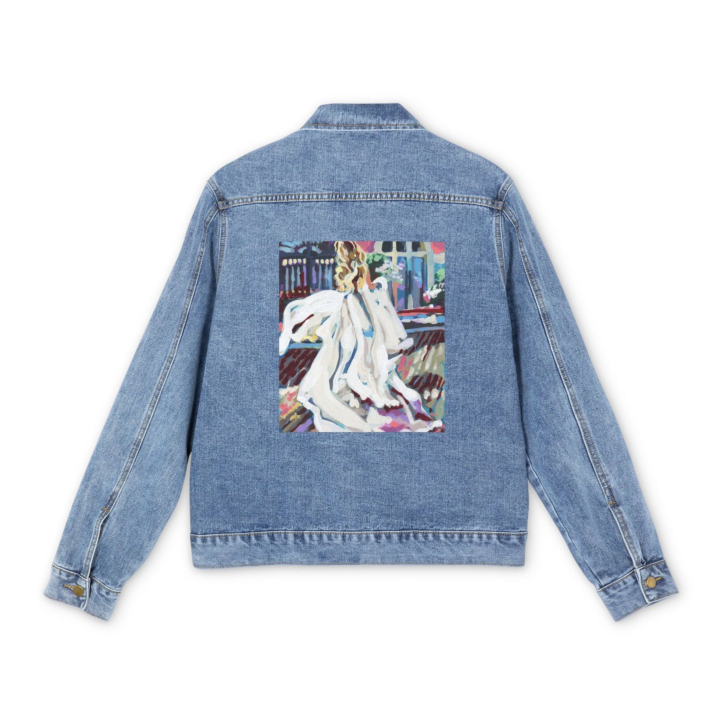 Women's Denim Jacket - Bride Painting Design