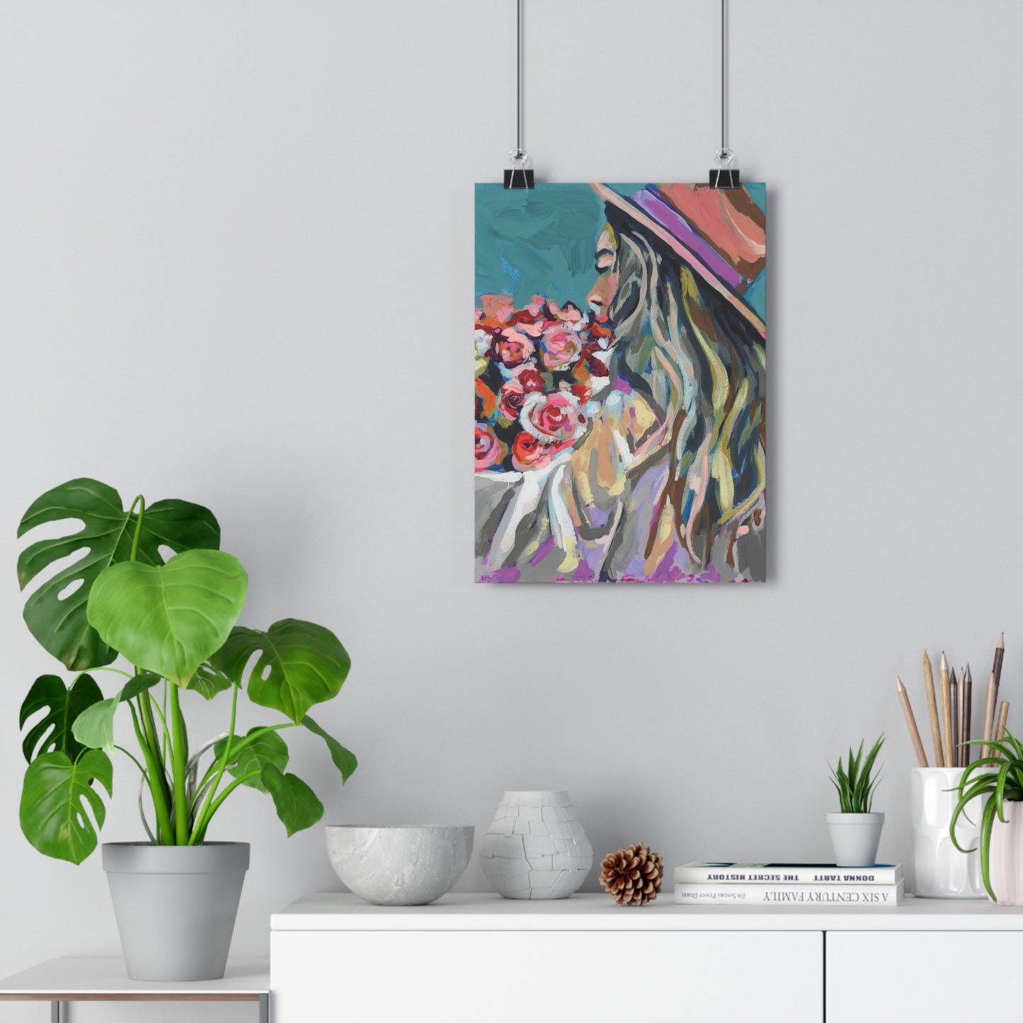 Floral Woman Giclée Art Print - Stylish Wall Decor for Home